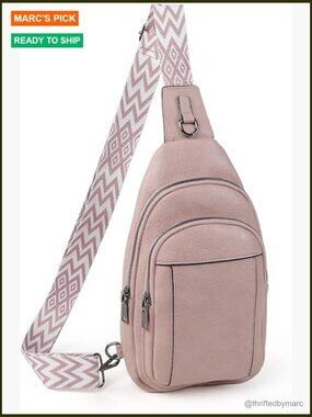 Small Leather Crossbody Sling Bag with Adjustable Strap for Travel